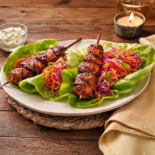 Golden Korean BBQ Kebab Lettuce Wraps