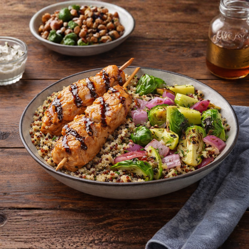 Golden Hot Honey Garlic Chicken Bowl
