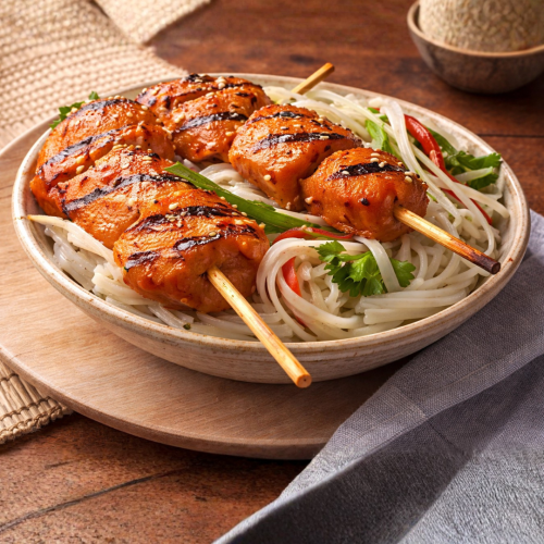 Golden Sweet Chili Chicken Kebab Bowl